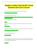 Prophecy Cardiac Cath Lab RN A Exam Questions and Correct Answers
