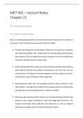MKT 401 Marketing Strategy Chapter 15: A Comprehensive Lecture Notes