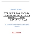 TEST BANK FOR MATERNAL AND CHILD NURSING CARE, 5TH EDITION, BY LONDON.pdf