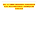 PHY 102 Exam 2 Questions and Answers 100&percnt; Accurate&sol;Verified Latest Update 2022&sol;2023