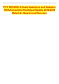 PHY 102 MOD 4 Exam Questions and Answers 100&percnt;Correct&sol;Verified latest Update 2022&sol;2023 Rated A&plus; Guaranteed Success