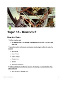 A Level Edexcel Chemistry - Topic 16 - Kinetics 2/II