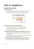 A Level Edexcel Chemistry - Topic 11 - Equilibrium 2/II