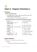  A Level Edexcel Chemistry - Topic 6 - Organic Chemistry 1/I