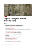 A Level Edexcel Chemistry - Topic 4 - Inorganic Chemistry and the Periodic Table