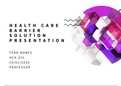 HCA 255 Topic 5 CLC Assignment&comma; Healthcare Barrier Solution Presentation