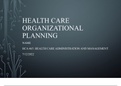 HCA 465 Topic 3 Assignment, Health Care Organizational Planning Presentation