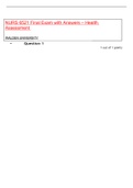 NURS 6521 Final Exam with Answers &ndash; Health Assessment 