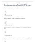 Practice questions for ACSM EP-C exam 2022&sol;2023 with 100&percnt; correct answers