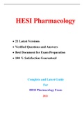 HESI Pharmacology Exam-2021 