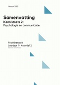 Samenvatting kennistoets 2: Psychologie en communicatie (leerjaar 1, kwartiel 2)