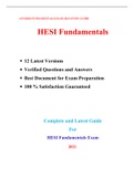 ATI HESI FUNDAMENTALS EXAM 2021-STUDY GUIDE