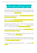 MLO SAFE NMLS safe test practice  questions and answers 100&percnt; pass