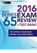 Test Bank WILEY SERIES 63 EXAM &vert;&vert; The Uniform Investment Advisor Law Examination