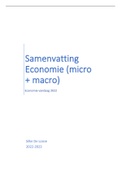 volledige samenvatting Micro-economie 2022-2023 (boek + lesnotities + slides)