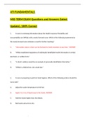ATI FUNDAMENTALS  MID TERM EXAM Questions and Answers (latest Update)  100% Correct.