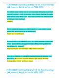 FUNDAMENTA 2234 HESI RN V3 & V4 Test Questions and Answers Rated A&plus; Latest 2022-2023