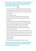 Fortis College NUR 101 NCLEX Exam QUESTION and Answers 100&percnt;Correct&sol;Verified Rated A&plus; Latest Update 2022-2023