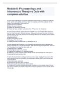 Module 8&colon; Pharmacology and Intravenous Therapies Quiz with complete solution