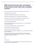 DMV Class B License Test&colon; Air Brakes Endorsement Exam 2022 with complete solution