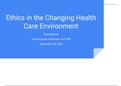 HLT 305 Topic 8 CLC Assignment, Ethics in the Changing Health Care Environment Presentation