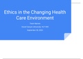 HLT 305 Topic 8 CLC Assignment&comma; Ethics in the Changing Health Care Environment Presentation