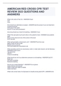 AMERICAN RED CROSS CPR TEST REVIEW 2023 QUESTIONS AND ANSWERS