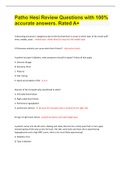 Patho Hesi Review Questions with 100&percnt;  accurate answers&period; Rated A&plus;