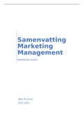 Volledige samenvatting Marketing Management 2022-2023 (boek + lesnotities + slides)