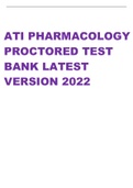 ATI PHARMACOLOGY  PROCTORED TEST  BANK LATEST  VERSION 2022