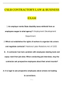 CSLB CONTRACTOR'S LAW & BUSINESS EXAM | questions and answers