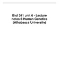 Biol 341 unit 6 - Lecture notes 6 Human Genetics (Athabasca University)