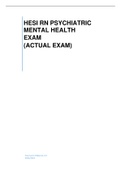 HESI RN PSYCHIATRIC MENTAL HEALTH EXAM &lpar;ACTUAL EXAM&rpar;