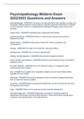 Psychopathology Midterm Exam 2022/2023 Questions and Answers