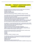 TRAUMA &ndash; FISDAP QUESTIONS WITH CORRECT ANSWERS