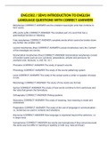 ENG1502 &sol; SEM1 INTRODUCTION TO ENGLISH LANGUAGE QUESTIONS WITH CORRECT ANSWERS