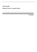 Test Bank - Biological Science&comma; 3rd Canadian Edition &lpar;Freeman&comma; 2019&rpar; Chapter 1-54 &vert; All Chapters