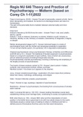 Regis NU 646 Theory and Practice of Psychotherapy &mdash; Midterm &lpar;based on Corey Ch 1-11&rpar;2022