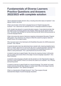 Fundamentals of Diverse Learners Practice Questions and Answers 2022&sol;2023 with complete solution