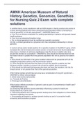 AMNH American Museum of Natural History Genetics, Genomics, Genethics for Nursing Quiz 2 Exam with complete solutions