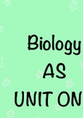 Full Summary Biology for CCEA AS Level, ISBN: 9781780730998  Unit AS 1 - Molecules and Cells 
