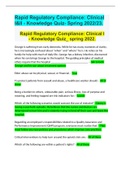 Rapid Regulatory Compliance: Clinical I&II - Knowledge Quiz- Spring 2022/23.