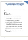 PATHOPHYSIOLOGY NR 507 Week 6&colon; Dermatologic and Musculoskeletal Disorders - Discussion Part One