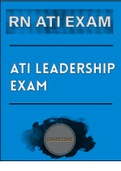 ATI Leadership Proctored 1st attempt pass - &lpar;2023 Latest Question&rpar;
