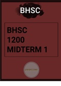 BHSC 1200 Midterm 1 anatomy and Physiology review  2022/2023 Guide 