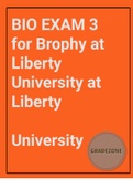 BIO EXAM 3 for Brophy Liberty University &lpar;Quick study exam Guide&rpar;  Questions and answers&rpar;