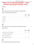 WGU C207 PRE-ASSESSMENT&colon; DATA-DRIVEN DECISION MAKING PVPC