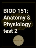 BIOD 151&semi; Anatomy & Physiology test 2 &lpar;Questions and answers&rpar; solved 