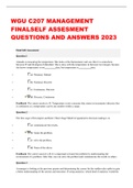 WGU C207 MANAGEMENT FINAL SELF ASSESMENT QUESTIONS AND ANSWERS 2023