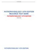 PATHOPHYSIOLOGY 10TH EDITION MCCANCE TEST BANK